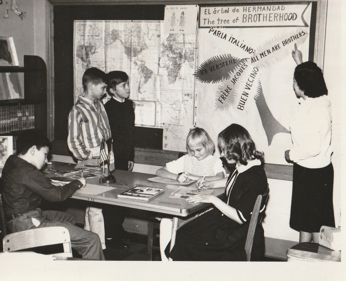 Larry in Ms. Allen's 4th grade class, around 1965