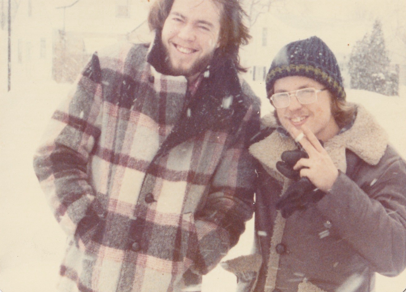 Larry with his brother Mark in winter, 1978