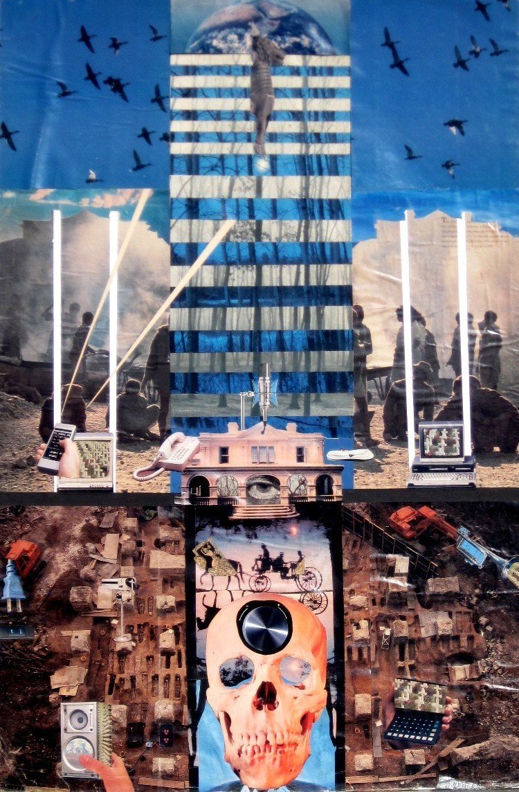 Larry Hilburger, Burial Grounds collage, 1987