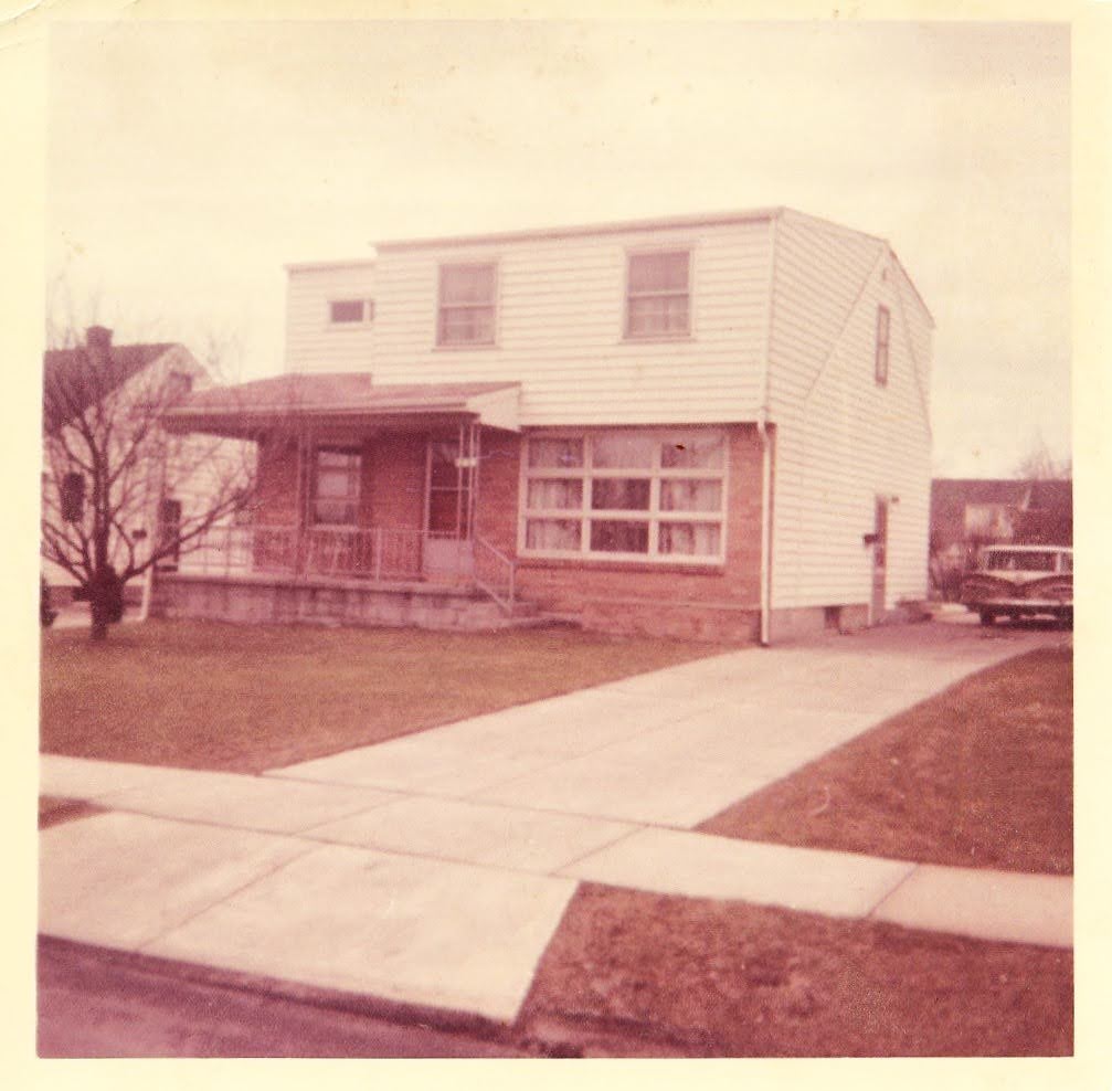The South Huxley family house in 1966, exterior