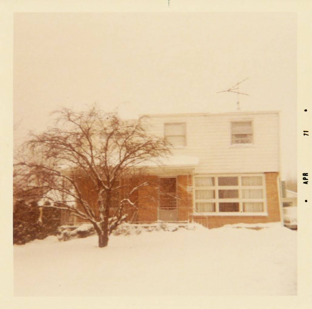 The South Huxley house buried in snow